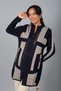 Women's Front Zippered Color Block Stone Detailed B.B Knitwear Cardigan - 3