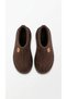 Women's Slippers with Filled Sole Platform and Fur Inside, Suede Closed Toe Winter Casual Brown Stylish Shn-54395 - 5