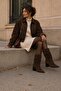 Women's Brown Suede Pointed Toe Comfortable Stylish Thick Heeled Bellows Boots - 6