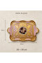 Italian Rosewood Patterned Coffee Presentation Tray 20X30 cm Decorative Tray with Gold Handles - 3