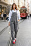 Women's Adjustable Strap Denim Gray Jumpsuit with Pocket Detail - 3