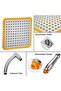 رأس دش مطري مربع الشكل، 23 سم، من الفولاذ المقاوم للصدأ، رأس دش مطري عالي الضغط، رفيع للغاية - 5