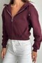 Metal Zipper Hooded Crop Sweatshirt with Hidden Pocket Cardigan - 7