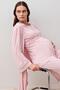 Long Sleeve Lace Lycra Viscose Maternity Dressing Gown Pajama Set - 4