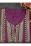 Purple Art Silk Embroidered Straight Kurti - PMM18254 | Purple-Size:S-36-Inches - 4