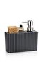 Modern Striped Kitchen Countertop Liquid Soap Dispenser and Sponge Holder Set Bathroom Organizer Countertop Organizer - 2