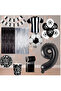 Bal10 9 Years Old Black and White Themed Fan Luxury Birthday Party Set