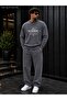 Men's Iconic Studio Mountain Printed Crew Neck Regular Fit Men's Tracksuit Set / Straight Leg Bottom