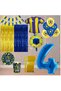 Bal10 4 Year Old Yellow Navy Blue Themed Fan Luxury Birthday Party Set