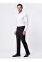 Black Regular Fit Men's Fabric Trousers - 2