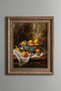Oranges in Blue Porcelain Bowl - Vintage Patterned Painting - Thick Model