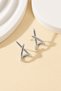 Minimalist Cross Design Silver Color Women's Earrings