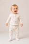 Baby Boys 100% Cotton Ecru Patterned Double Pajama Set