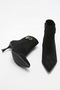 Women's Black Suede Buckle Detailed Heeled Boots - 3