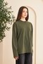 Crew Neck 100% Cotton Washed Long Sleeve T-Shirt - 4