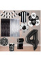 Rönesans 4 Year Old Black and White Themed Fan Luxury Birthday Party Set
