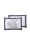 طقم لحاف مخطط ومربعات، حشو من الألياف الدقيقة 200G+200G، 5 قطع (170×230 سم) طقم سرير كامل، مع شرشف مطاطي، أغطية وسائد مطبوعة وعادية، أغطية وسائد ديكور، قابل للغسل في الغسالة - 2
