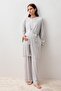 Long Sleeve Lycra Viscose Maternity Dressing Gown Pajama Set - 2