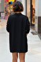 Black Color Plain Stone Cardigan - 3