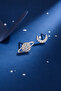 Silver Women's Earring Set with Moon, Star and Planet Figures and Stones - 5