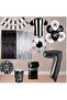 Rönesans 7 Year Old Black and White Themed Fan Luxury Birthday Party Set