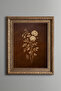 Sepia Rose Branch - Vintage Patterned Painting - Thick Model