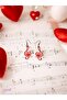 Music & Love: Heart Detailed Left Hand Key Earring