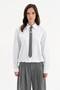 Women's 100% Cotton Tie Detailed Design Crop Shirt - 3