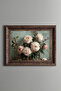 White Peonies - Vintage Patterned Painting - Thick Model