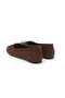 Brown Patent Leather Suede Decorated Round Toe Women's Ballerinas - 6