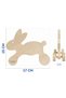 Wooden Rabbit Toy Natural Handmade Paintable Educational Toy + 6-Piece Paint Set Gift - 5