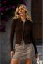 Polo Collar Double Zipper Ribbed Slim Fit Long Sleeve Knitwear Cardigan Aw26Hi0025
