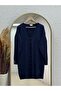 Lamira Buttoned Part, Transitional Sleeve End and Six Ribbed Cold Rope Cardigan-Sy3176 Navy Blue - 2