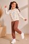 Girl's Heart Patterned School Daily Tracksuit Set Esf7035 - 5
