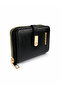 Women's Gold Detailed, Stylish and Convenient Multi-Compartment Wallet Lezard