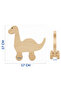 Wooden Dinosaur Toy Natural Handmade Paintable Educational Toy + 6-Piece Paint Set Gift - 5