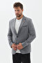 Gedson Men's Black-Grey Linen Look Slim Fit Slim-Fit Spring-Summer Sports Blazer Jacket - 6
