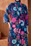 Kaftan Pareo over the Hijab Swimsuit with Navy Blue Floral Pattern - 4