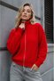 High Neck Double-Way Zipper Off-Shoulder Oversize Long Sleeve Knitwear Cardigan Aw26Hi0023 - 2