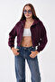 Short Kangaroo Pocket Zippered Three-Yarn Sweatshirt - 2