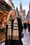 Cambridge |   Women's Winter Shawl Scarf 50X190 cm |   Oversize Plaid Patterned Thick Soft Tassel Shoulder Shawl
