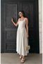 Ecru Thick Strap Square Neckline Waist Detailed Dress - 2Y4815 - 2