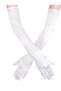 White Color Elbow Length Fabric Gloves 40 cm (K0) - 2
