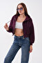 Short Kangaroo Pocket Zippered Three-Yarn Sweatshirt - 3