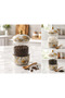 Porcelain Glass Vacuum Jar & Spice Container Sugar Bowl