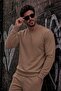 John Men's Two-Drawstring Plain Color Casual Crew Neck Sweatshirt
