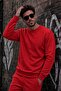 John Men's Two-Drawstring Plain Color Casual Crew Neck Sweatshirt - 2