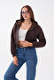 Short Kangaroo Pocket Zippered Three-Yarn Sweatshirt - 3