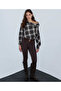 Kumaş mix skinny pantolon - 5
