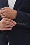 Samues Men's Navy Cotton Stretchy Mono Collar Slim Fit Sports Blazer Jacket with Pocket - 2